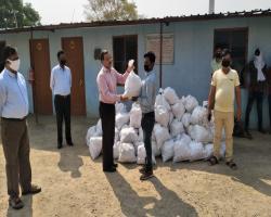 DISTRIBUTION OF RATION KITS TO CONTRACTUAL LABOURS DURING LOCKDOWN AT OBRA