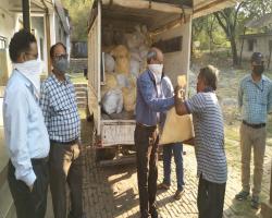 DISTRIBUTION OF RATION KITS TO CONTRACTUAL LABOURS DURING LOCKDOWN AT OBRA