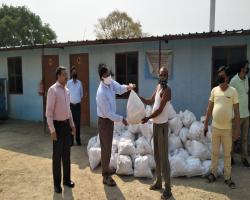 DISTRIBUTION OF RATION KITS TO CONTRACTUAL LABOURS DURING LOCKDOWN AT OBRA