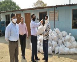DISTRIBUTION OF RATION KITS TO CONTRACTUAL LABOURS DURING LOCKDOWN AT OBRA